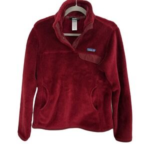 Patagonia Re-Tool Snap-T Fleece Pullover Burgundy Red Medium Cozy Hiking Layer